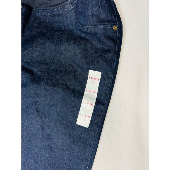 ISABEL MATERNITY 14/32R dark wash blue stretch pull over belly jeans NWT B40 - Picture 5 of 7